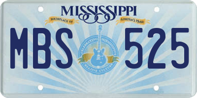 MS license plate MBS525