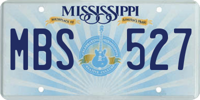 MS license plate MBS527