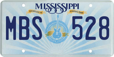 MS license plate MBS528