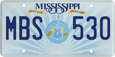 MS license plate MBS530