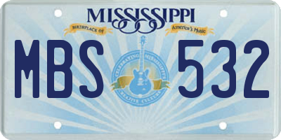 MS license plate MBS532