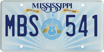 MS license plate MBS541