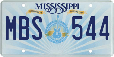 MS license plate MBS544