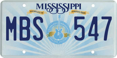 MS license plate MBS547