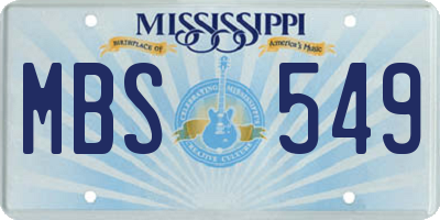 MS license plate MBS549