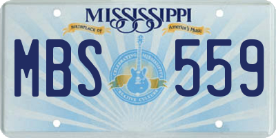 MS license plate MBS559