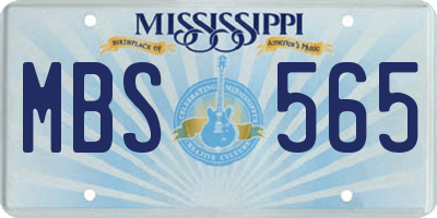 MS license plate MBS565