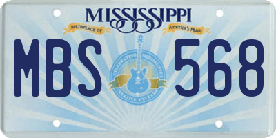 MS license plate MBS568