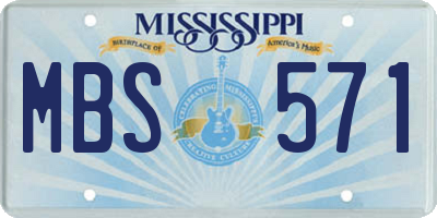 MS license plate MBS571