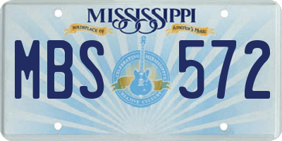 MS license plate MBS572