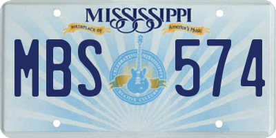MS license plate MBS574