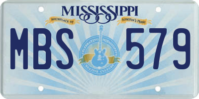 MS license plate MBS579
