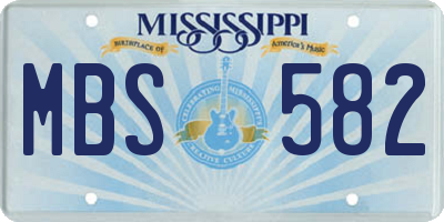 MS license plate MBS582