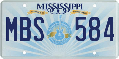 MS license plate MBS584