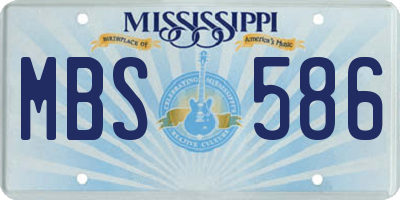 MS license plate MBS586