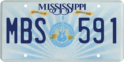 MS license plate MBS591