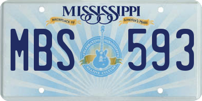 MS license plate MBS593