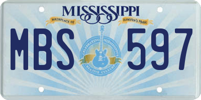 MS license plate MBS597