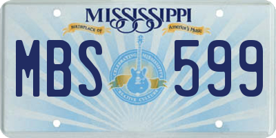 MS license plate MBS599