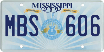 MS license plate MBS606