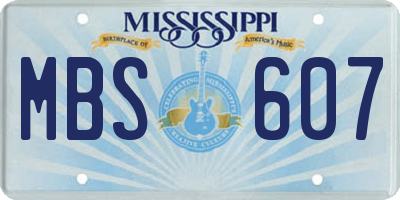 MS license plate MBS607