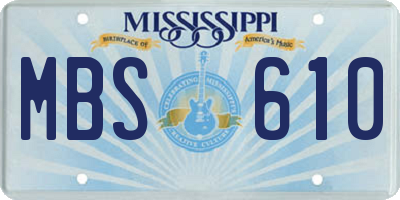 MS license plate MBS610