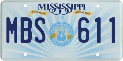 MS license plate MBS611