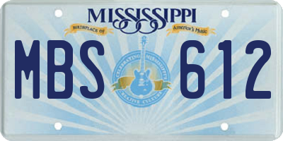 MS license plate MBS612