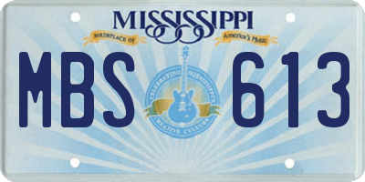 MS license plate MBS613