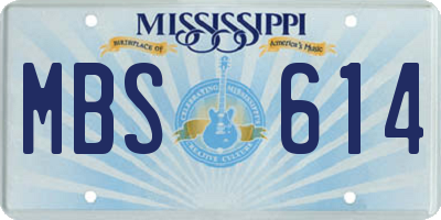MS license plate MBS614