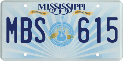 MS license plate MBS615