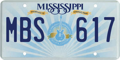 MS license plate MBS617