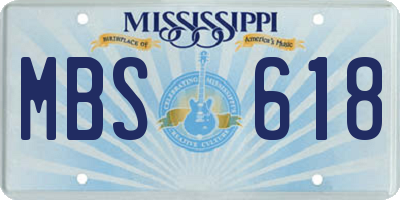MS license plate MBS618