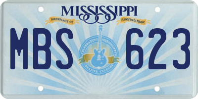 MS license plate MBS623