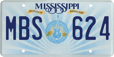 MS license plate MBS624