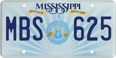 MS license plate MBS625