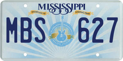 MS license plate MBS627