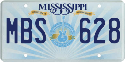 MS license plate MBS628