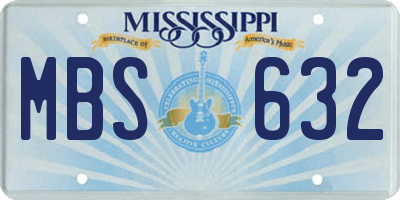 MS license plate MBS632
