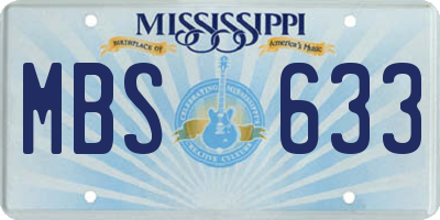 MS license plate MBS633
