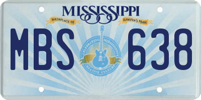 MS license plate MBS638