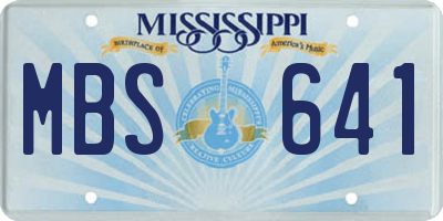 MS license plate MBS641