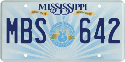 MS license plate MBS642