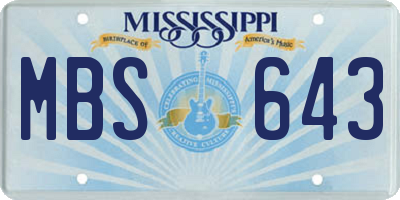 MS license plate MBS643