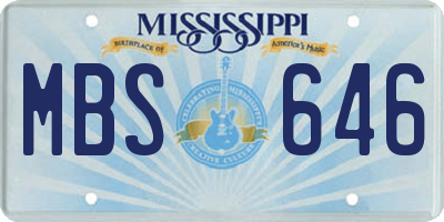 MS license plate MBS646