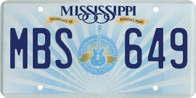 MS license plate MBS649