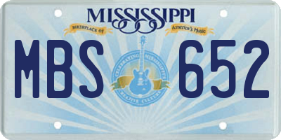 MS license plate MBS652