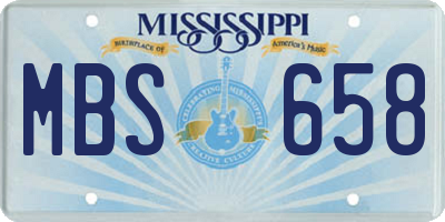 MS license plate MBS658