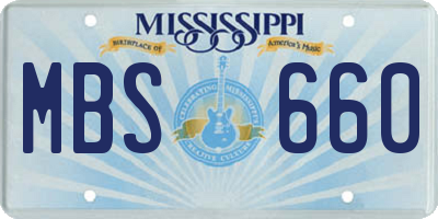 MS license plate MBS660
