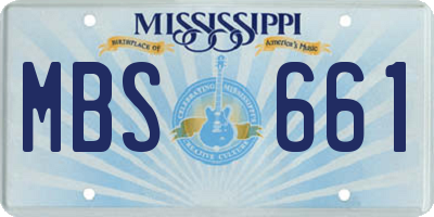 MS license plate MBS661
